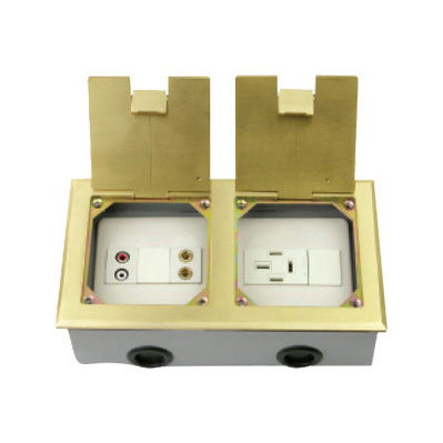 HGD-2242K<BR>1 gang audio socket<BR>1 gang sound socket<BR>1 gang 3 phase 4 line 16A socket
