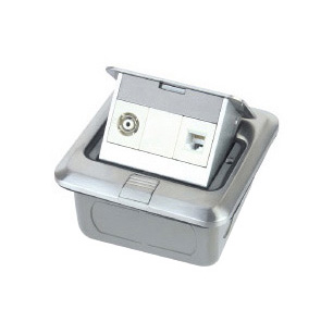 HGD-1Fb(stainless steel)<BR>1 gang TV socket<BR>1 gang Tel socket