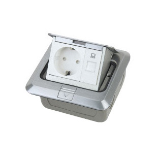 HGD-1FL(Copper alloy)<BR>1 gang European socket<BR>1 gang computer socket