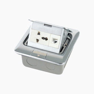 HGD-1FHz(Light)<BR>1 gang 3 pin Multi-function socket<BR>1 gang Tel socket