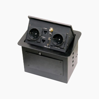 HZM/401EU<BR>二位欧标电源二位电脑插座一位视频插座<br>一位3.5耳机插一位15芯VGA插