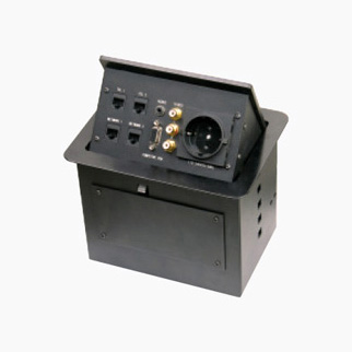 HZM/403EU<BR>一位欧式电源二位电脑二位电话一位视频插<br>一位双音频插一位3.5耳机插一位15芯VGA