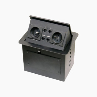 HZM/404FR<BR>二位法式电源插座二位电脑插座<br>二位电话插座