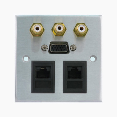 HBC82<br>一位视频一位双音频<br>一位15芯VGA插座二位电话插